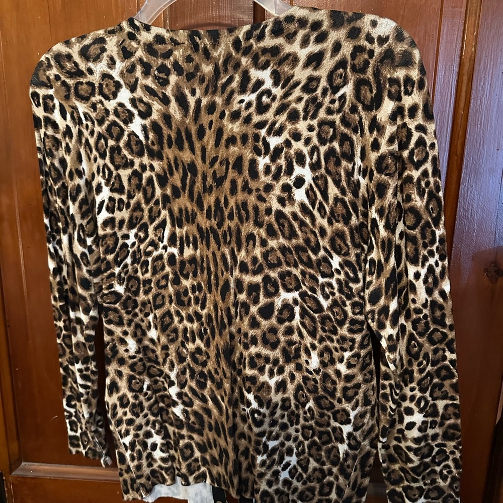 White House Black Market Leopard Print Cardigan